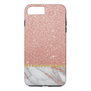 Rosengold Glitzer und Marmor Case-Mate iPhone Hülle