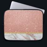 Rosengold Glitzer und Marmor Laptopschutzhülle<br><div class="desc">Rosa Rose Gold Imitate Glitzer und sparkle Eleganter Marmorschlauch.</div>