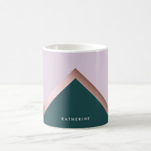 Rosengoldaquamariner und lila geometrischer kaffeetasse