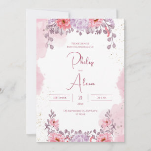 Rosengoldene Hochzeit Einladung