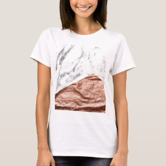 Rosengoldfolien-Marmor geo T-Shirt