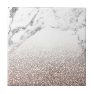 RosengoldGlitter auf Marmor Fliese