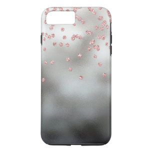 RosengoldGlitter Confetti auf Silber Case-Mate iPhone Hülle