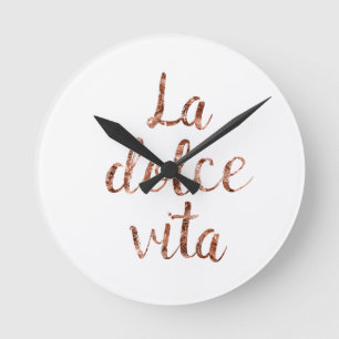 Rosengoldla Dolce Vita Runde Wanduhr