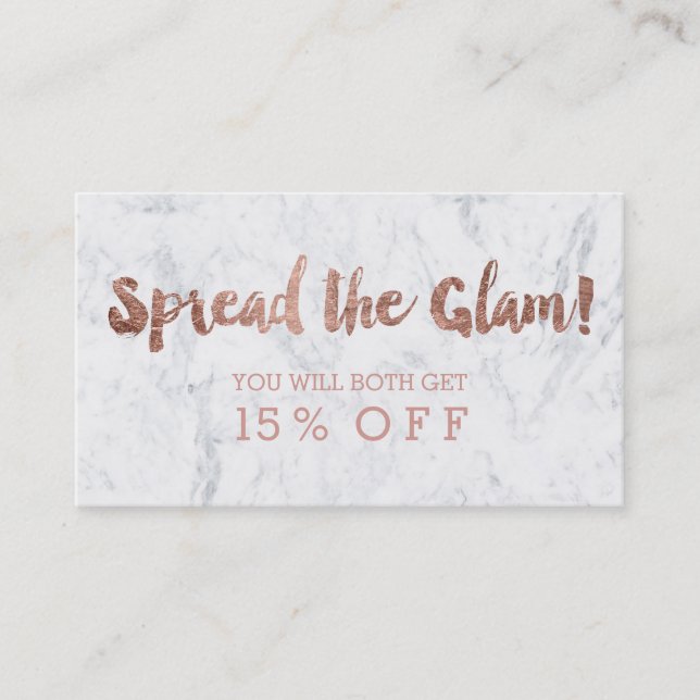 Rosengoldtypographiemarmor 2 der Empfehlungskarte (Vorderseite)