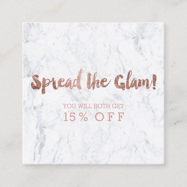 Rosengoldtypographiemarmor 3 der Empfehlungskarte (Vorderseite)