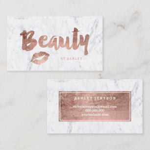 Rosengoldtypographiemarmor der Lippenschönheit Visitenkarte