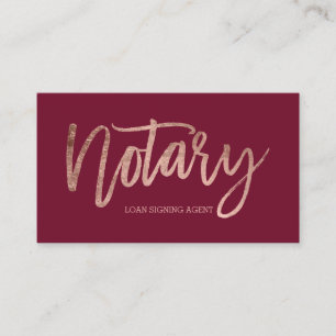 Rosengoldtypographierot des Notars elegantes Visitenkarte