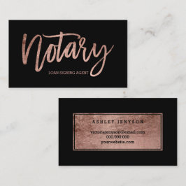 Rosengoldtypographieschwarzes des Notars elegantes Visitenkarte