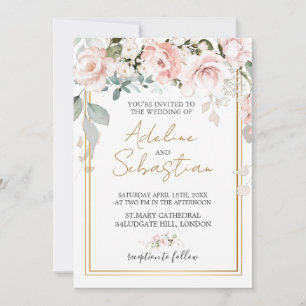 Rosenhochzeit Einladung