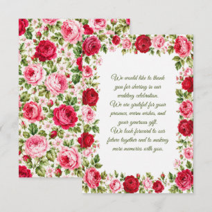 Rosenhochzeit Mitteilungskarte