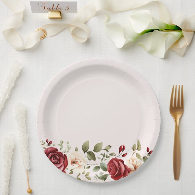 Rosenhochzeit Pappteller (Hochzeit)