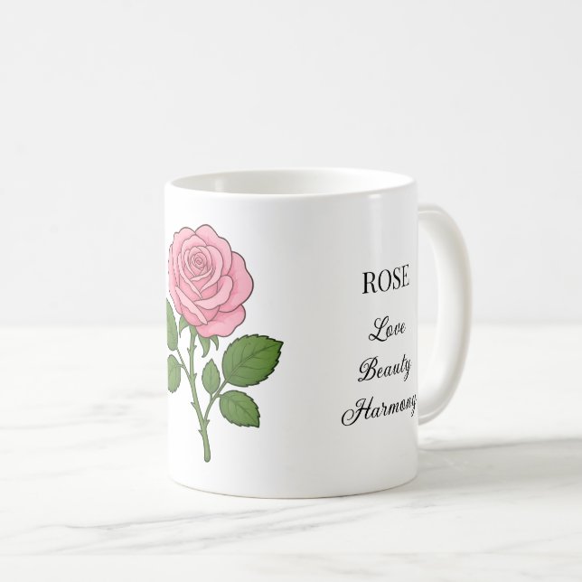 Rosenillustration und Anwendungen Kaffeetasse (VorderseiteRechts)