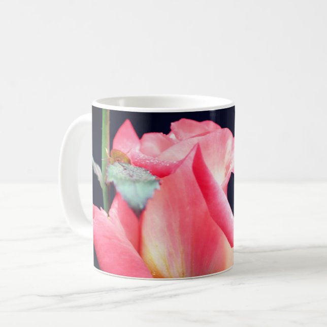 Rosenknospe Blume Personalisiert Kaffeetasse (Vorderseite Links)