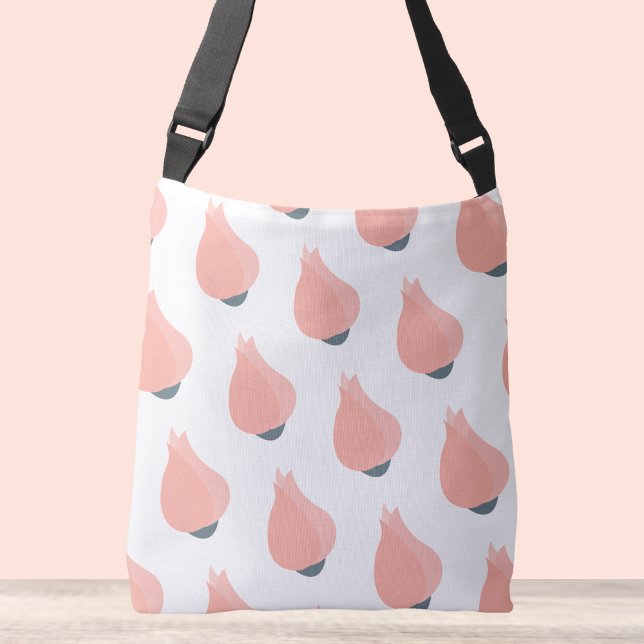 Rosenknospe Crossbody Bag Tasche (Pink rose bug crossbody tote bag.)