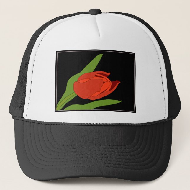 Rosenknospe Hat Truckerkappe (Vorderseite)