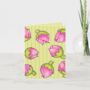 Rosenknospe Join green pattern Note Card Karte