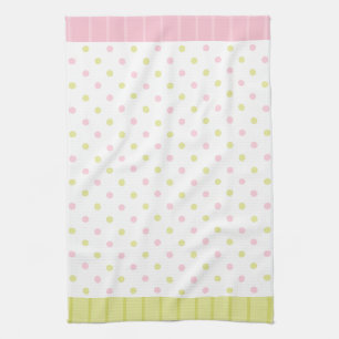 Rosenknospe Joy dots rosa grüne Küche Handtuch