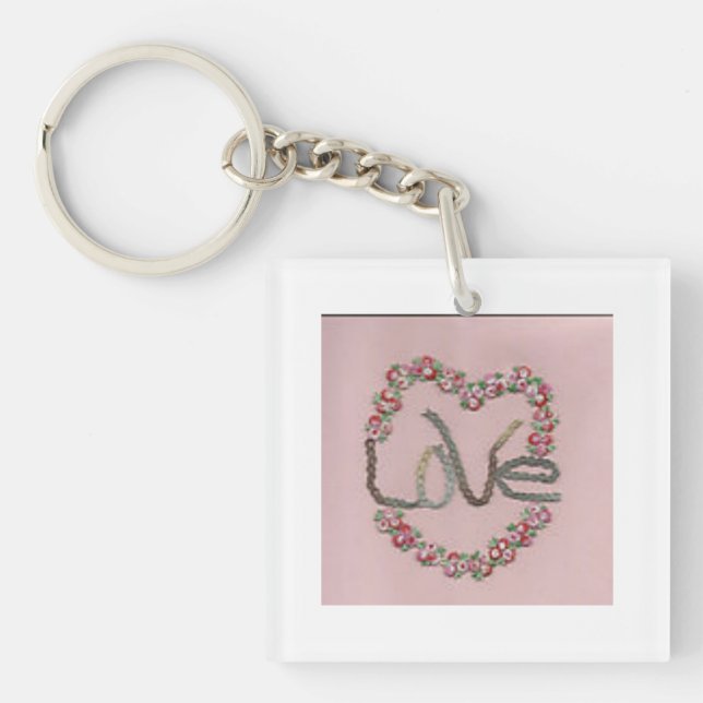 Rosenknospe Liebe Schlüsselanhänger (Vorderseite)