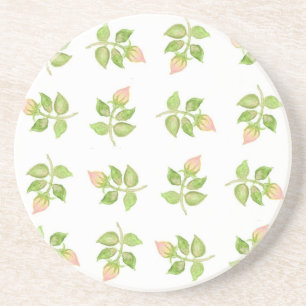 Rosenknospe Mini-Print, Rosa und Weiß Untersetzer
