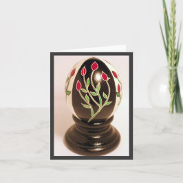 Rosenknospe Pysanka Ei Note Card - Leere Innenseit Feiertagskarte