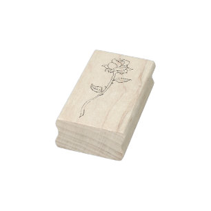 Rosenknospe Rubber Briefmarke Gummistempel