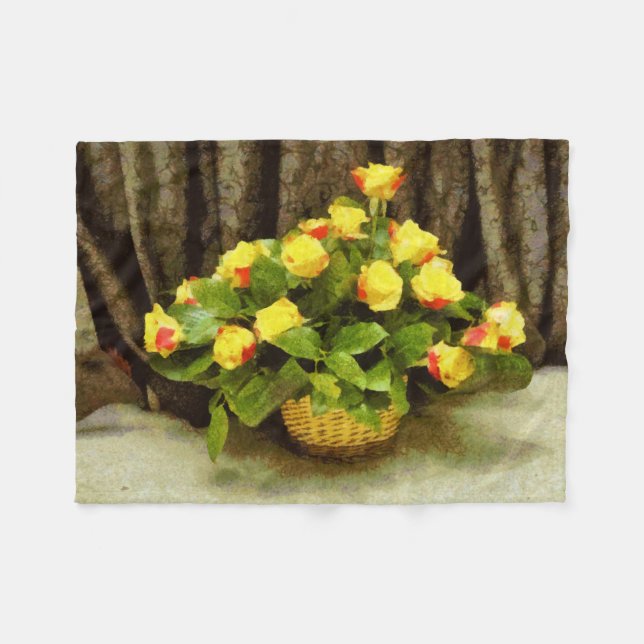 Rosenkörbe Fleecedecke (Vorderseite (Horizontal))
