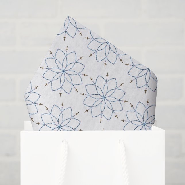 Rosenkranz blühende blaue Blume Seidenpapier (Geschenktüte)