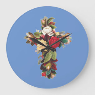 Rosenkreuz Das Rosenkreuz-Symbol der Rosenkreuzer Große Wanduhr