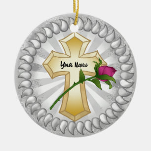 Rosenkreuz Keramik Ornament