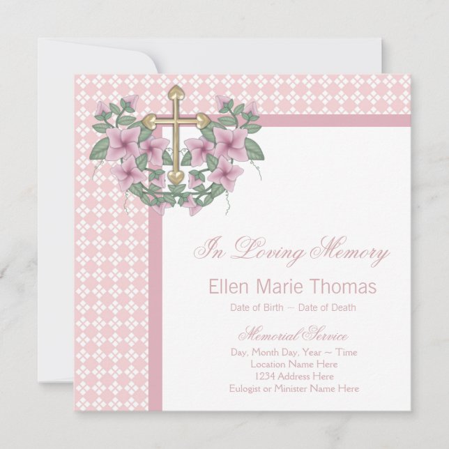 Rosenkreuz-Mouringkarten Einladung (Vorderseite)