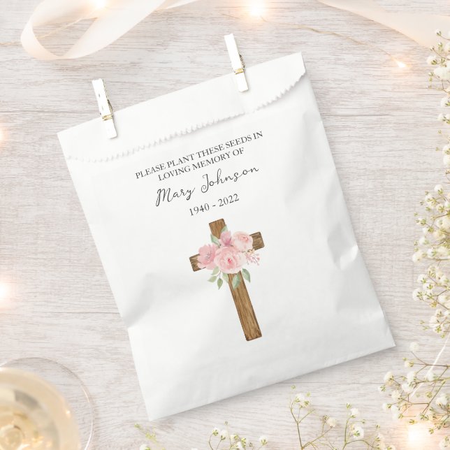 Rosenkreuz-Samenpacket Funeral Favor Bag Geschenktütchen (Ausgeschnitten)