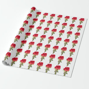 Rosenkunst auf weißem Hintergrund Geschenkpapier