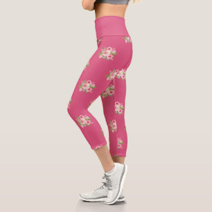 Rosenmuster Capri Leggings