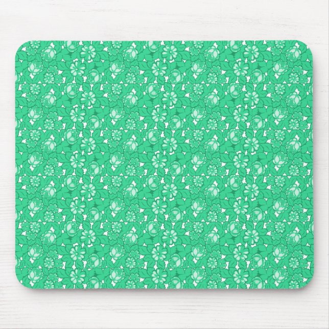 Rosenmuster Grün Mousepad (Vorne)