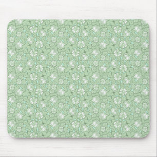 Rosenmuster in hellgrün mousepad