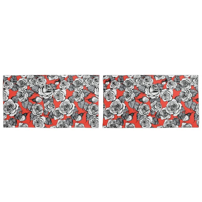 Rosenmuster Kissenbezug (Vorderseite-Set)