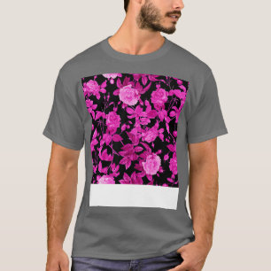 Rosenmuster mit Blätter und Kirschen T-Shirt