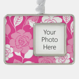 ROSENMUSTER (ROSA) Rahmen-Ornament SILBER