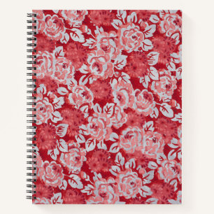 Rosenmuster Rosa & Rot Spiralblock Notizbuch