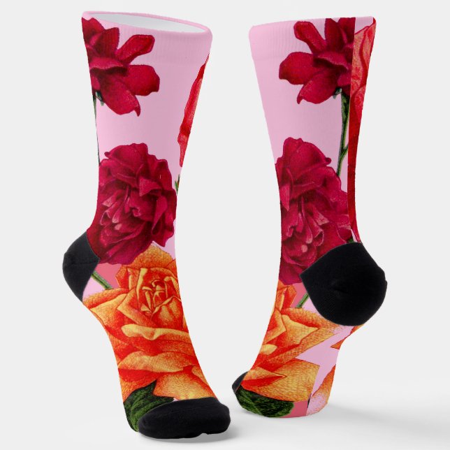 Rosenmuster Socken (Gewinkelt)