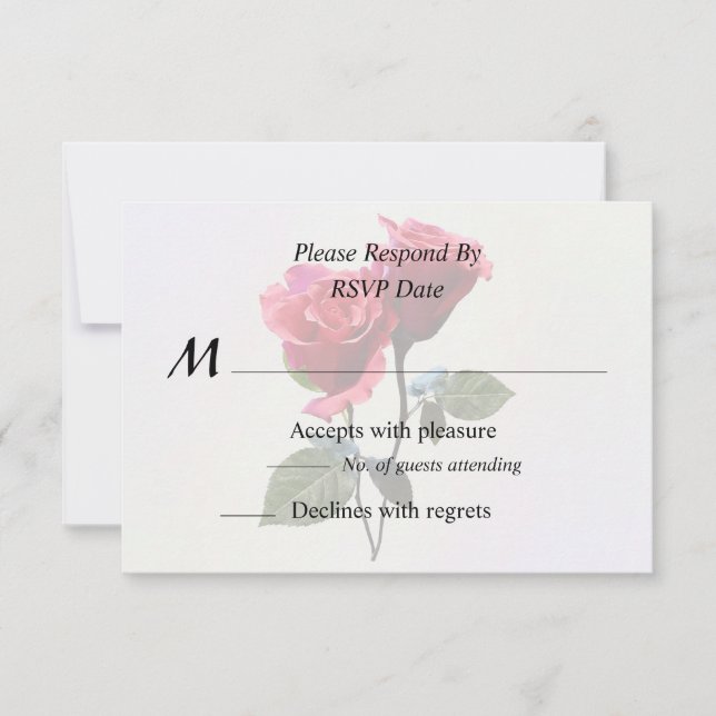 Rosenpaar RSVP Karte (Vorderseite)