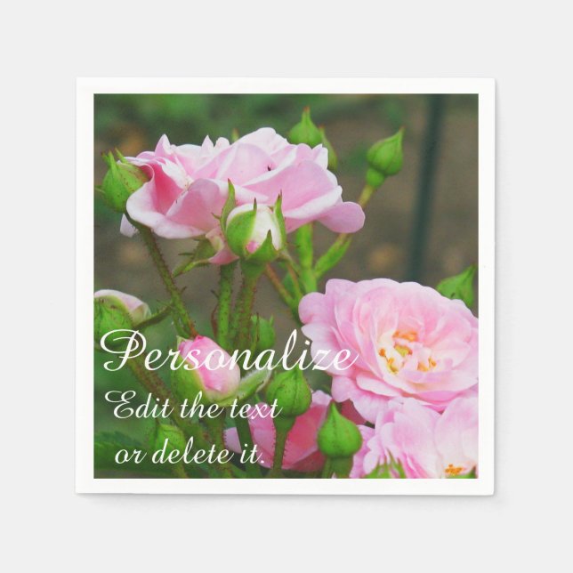 Rosenpapier-Party Napkins in hellrosa Serviette (Vorderseite)