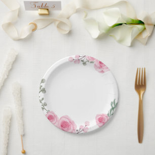 Rosenpapier-Teller in Rosa rot Pappteller