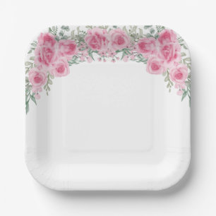 Rosenpapier-Teller in Rosa rot Pappteller