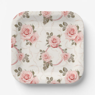 Rosenpapier-Teller in Rosa rot Pappteller