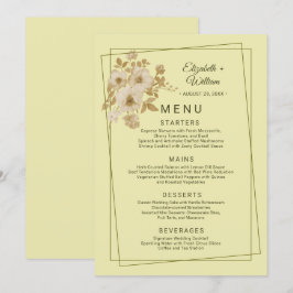 Rosenrahmen – Himmlische Gelbe Hochzeit Menükarte