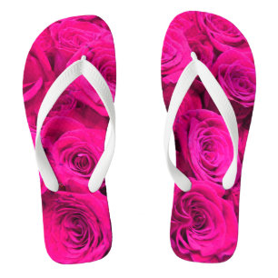 Rosenrosa Blume Rosa Blütengrün Flip Flops