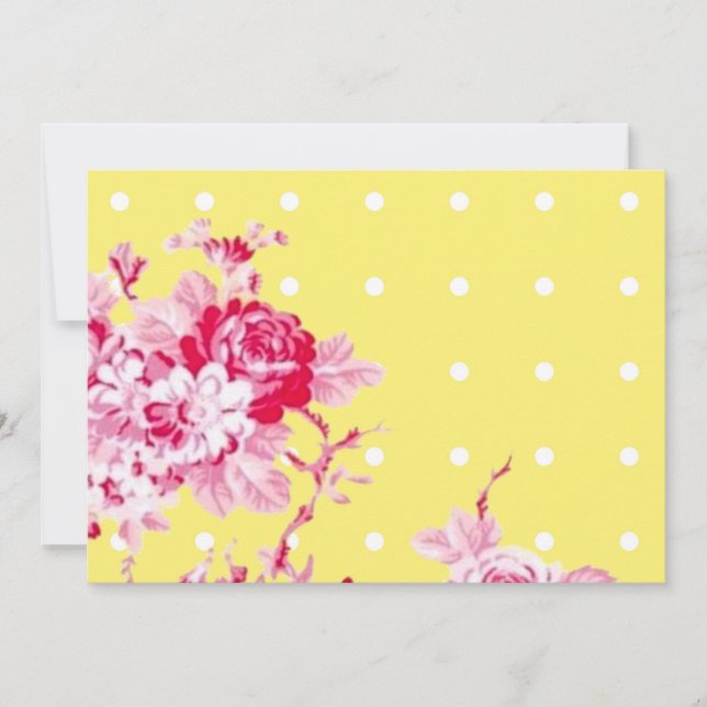 Rosenrosen auf gelbem Hochzeitsempfang Einladung (Vorderseite)