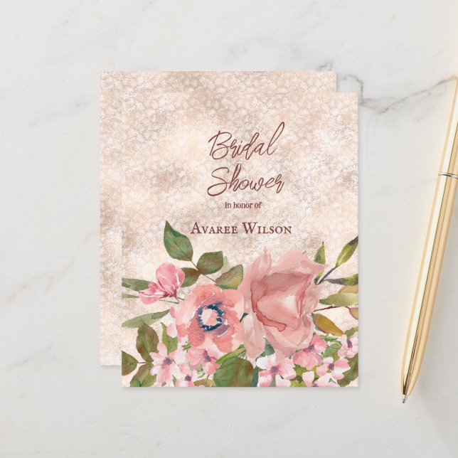 Rosenrosen-Brautparty (Vorderseite/Rückseite Beispiel)